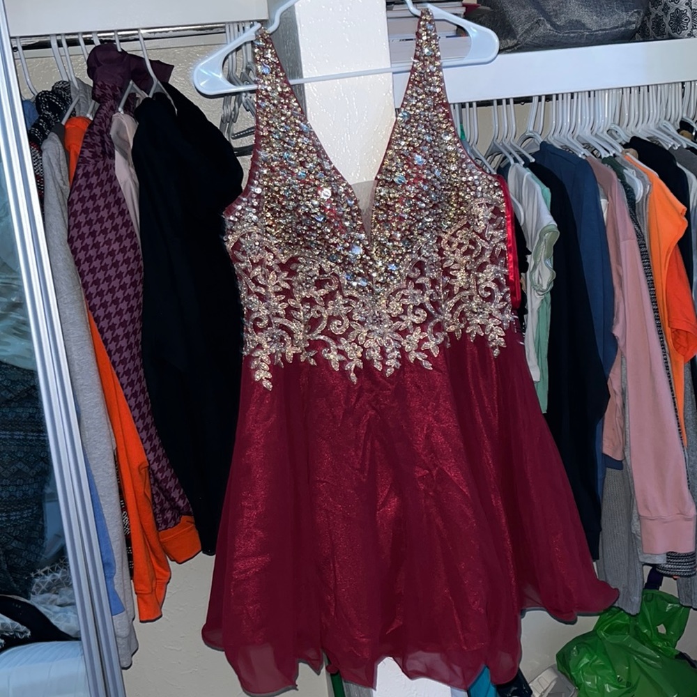 Maroon & gold sequin XXXL formal dress, worn once